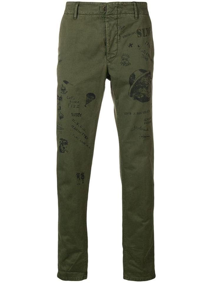 Incotex Stamped Straigh-leg Trousers - Green
