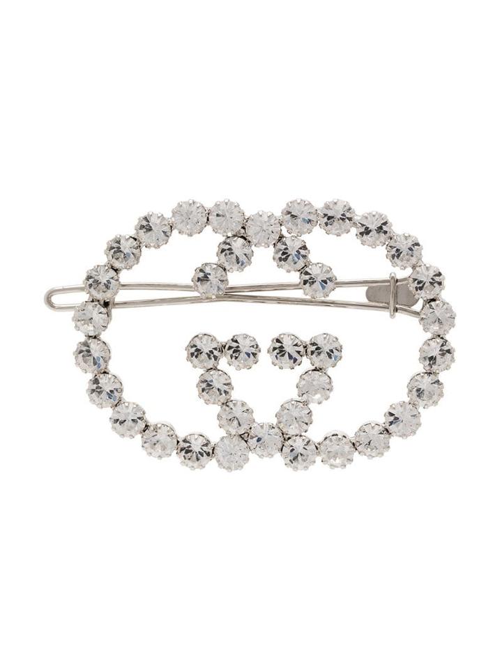Gucci Interlocking G Embellished Hair Pin - Silver