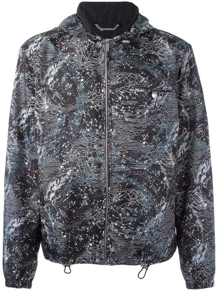Versace 'star Map' Blouson Jacket, Men's, Size: 48, Black, Polyester/cotton