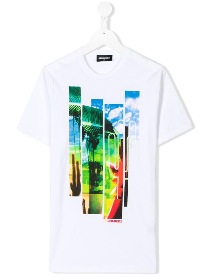 Dsquared2 Kids Teen Graphic Print T-shirt - White