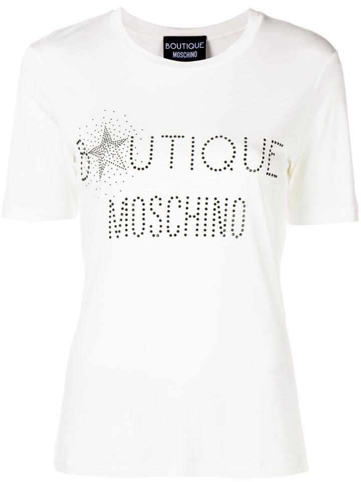 Moschino Embellished Logo T-shirt - White