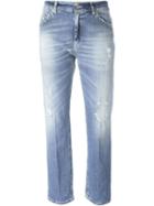 Dondup Flared Cropped Jeans, Women's, Size: 25, Blue, Cotton/spandex/elastane/polyester