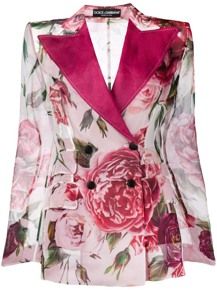 Dolce & Gabbana Floral Printed Jacket - Pink & Purple