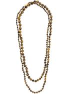 Rosantica Long Beaded Necklace - Brown