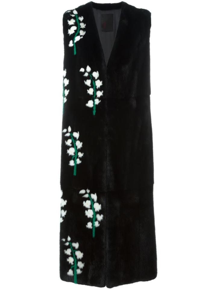 Liska Sleeveless Floral Print Coat