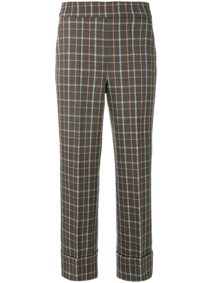 Incotex Checked Trousers - Grey