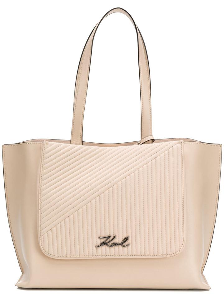 Karl Lagerfeld K/signature Quilted Shopper Bag - Neutrals