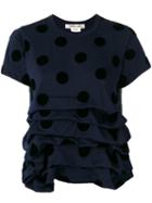 Comme Des Garçons Ruffled T-shirt, Women's, Size: Medium, Blue, Polyester