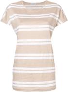 Le Tricot Perugia Striped Fitted T-shirt - Brown