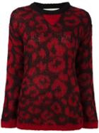 8pm Round Neck Patterned Jumper, Women's, Size: Small, Red, Polyacrylic/polyamide/mohair