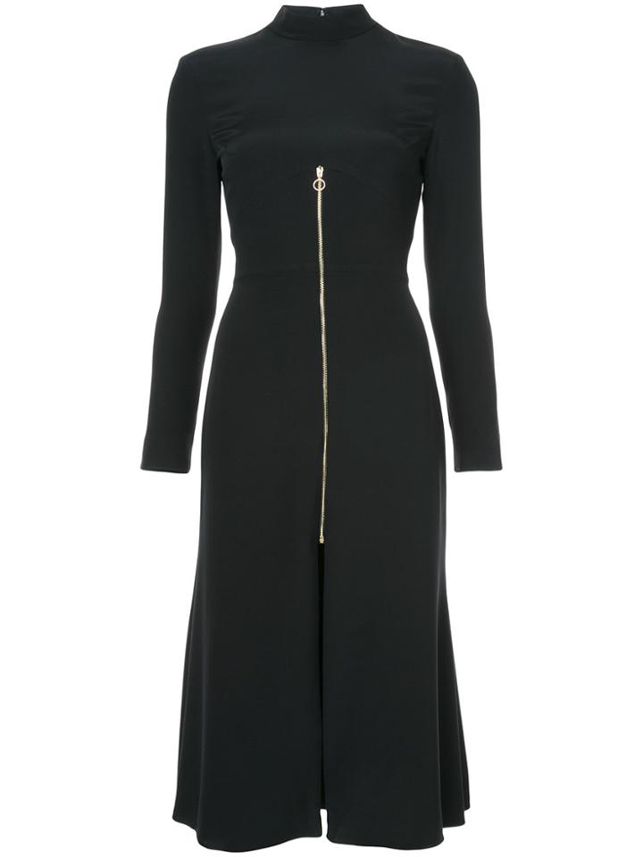 Christian Siriano Zipped Flared Dress - Black