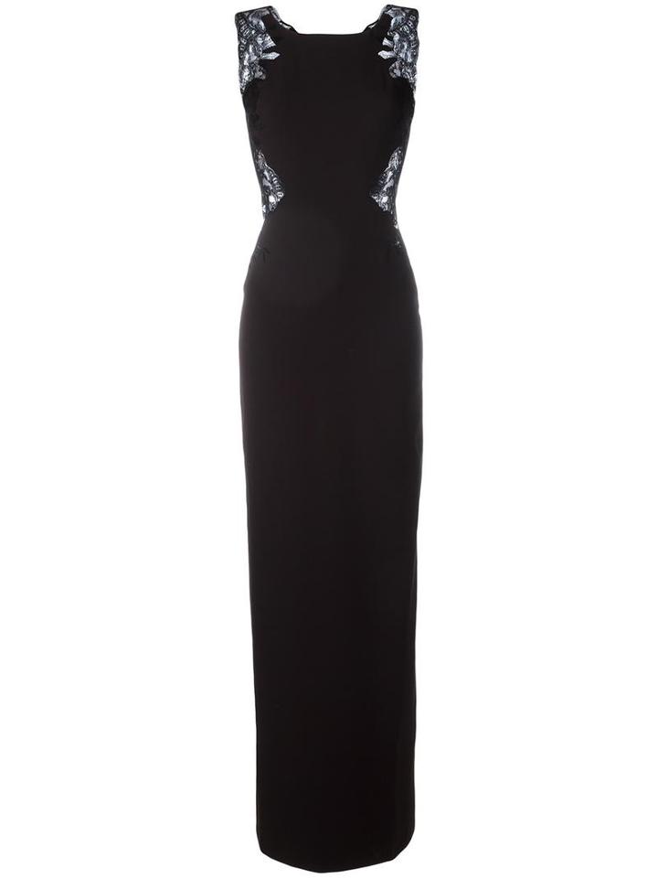 Ermanno Scervino Lace V-back Dress, Women's, Size: 44, Black, Polyester/spandex/elastane