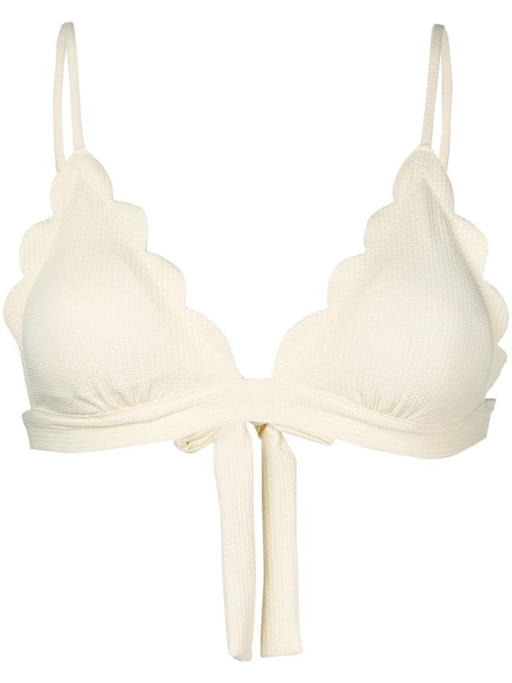 Marysia Deep V-neck Bikini Top - White
