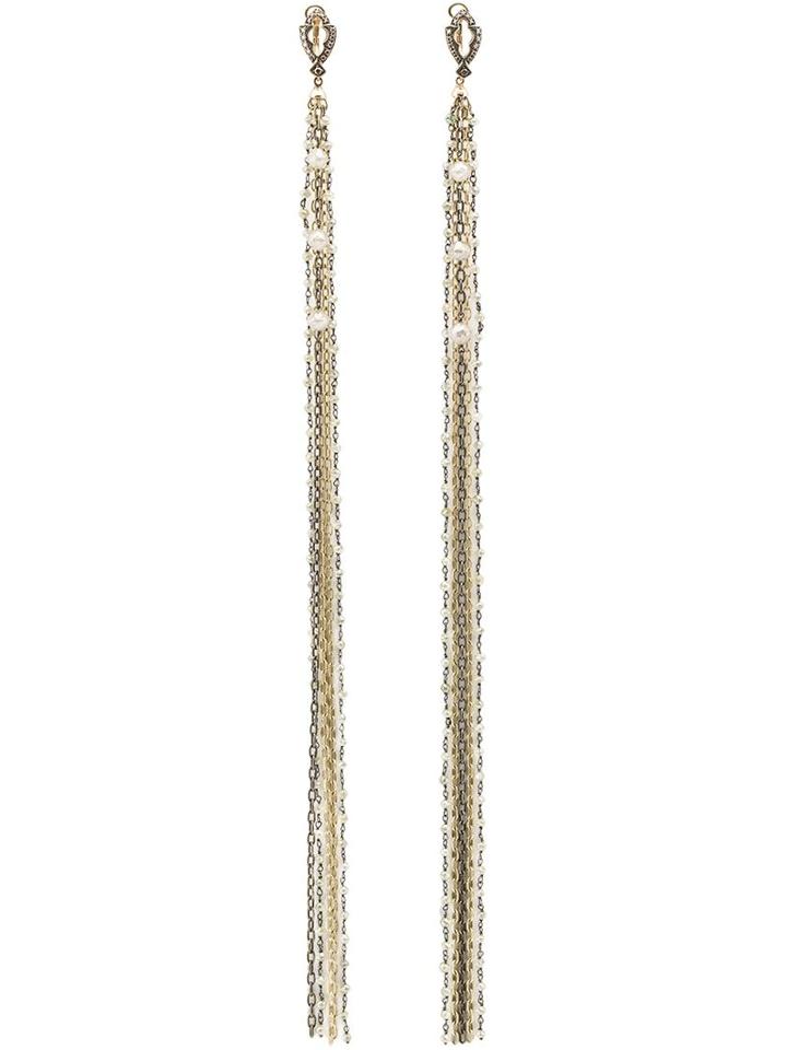 Loree Rodkin Diamond Tassel Chain Earrings