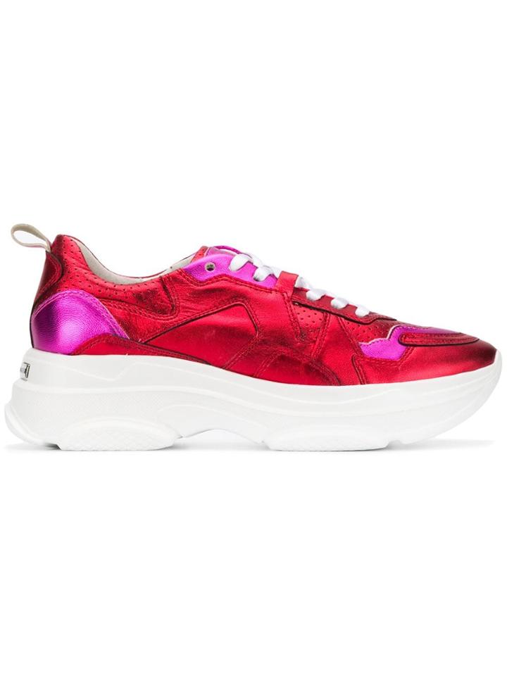 Kennel & Schmenger Metallic Lace-up Sneakers - Red