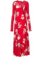 Dvf Diane Von Furstenberg Paneled Bias Floor Length Dress - Red
