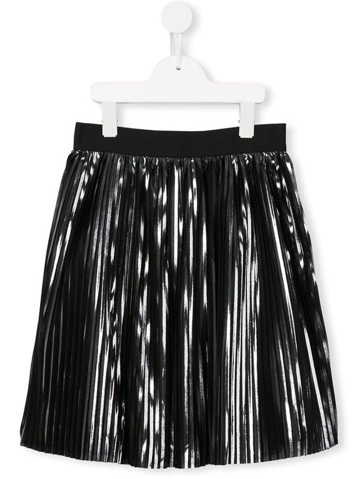 Loredana Metallic Pleated Skirt, Girl's, Size: 11 Yrs, Black