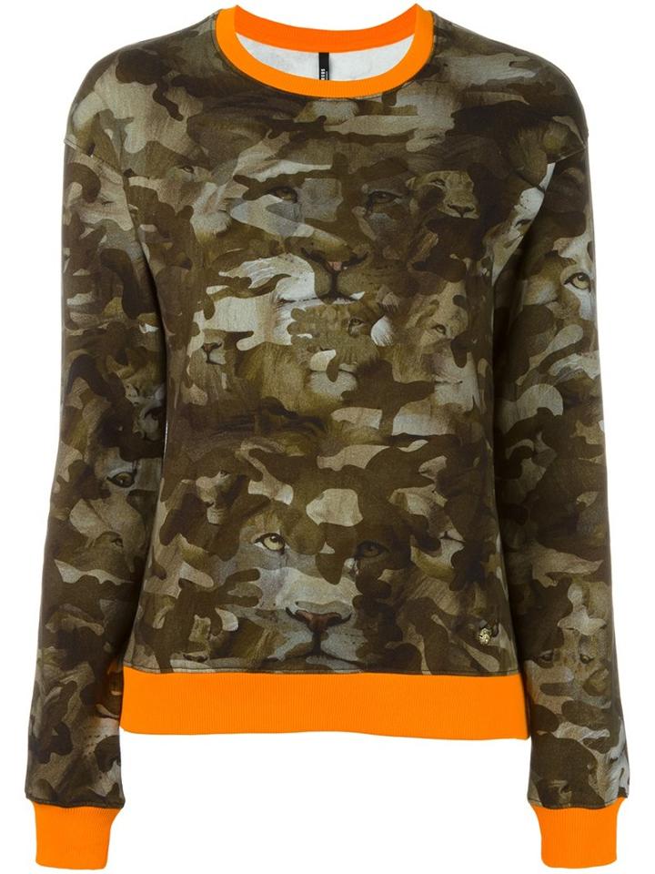 Versus Camouflage Sweatshirt, Women's, Size: Small, Green, Cotton/spandex/elastane