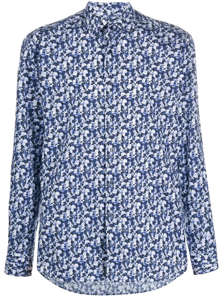 Karl Lagerfeld Slim-fit Floral Shirt - Blue