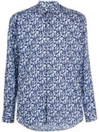 Karl Lagerfeld Slim-fit Floral Shirt - Blue
