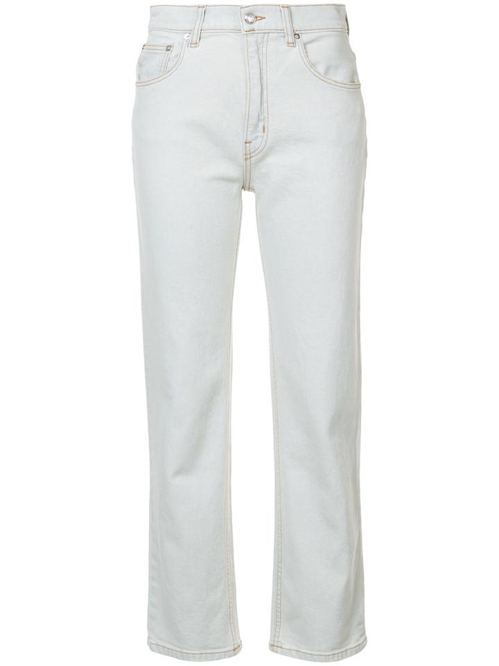 Derek Lam 10 Crosby - Straight Cropped Jeans - Women - Cotton/elastodiene - 28, Blue, Cotton/elastodiene