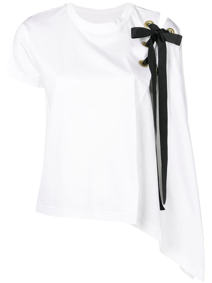 Sacai Draped Asymmetric T-shirt - White