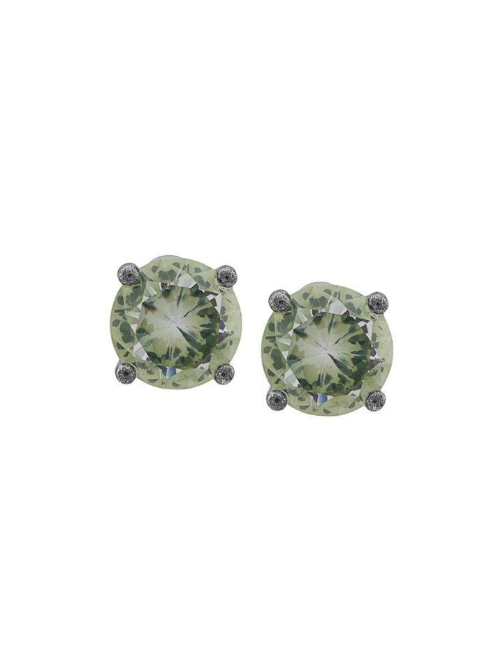 Bottega Veneta Cubic Zirconia Stud Earrings - Green