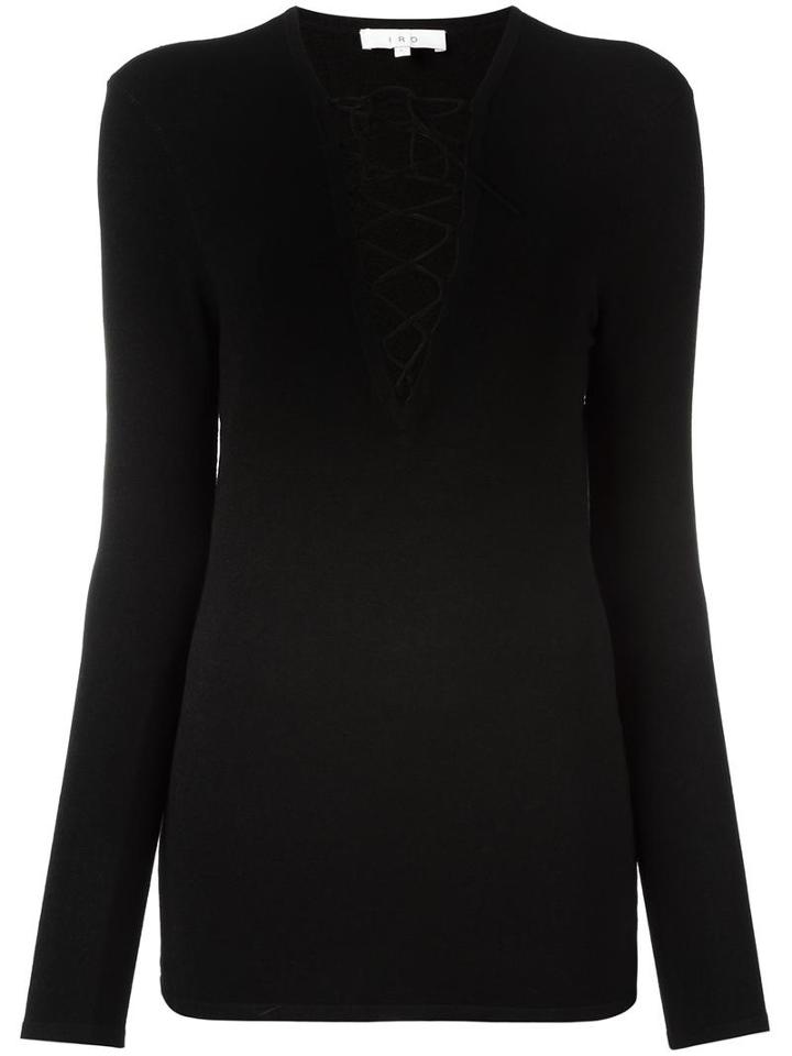 Iro 'alida' Knit Blouse, Women's, Size: Large, Black, Polyester/viscose/spandex/elastane