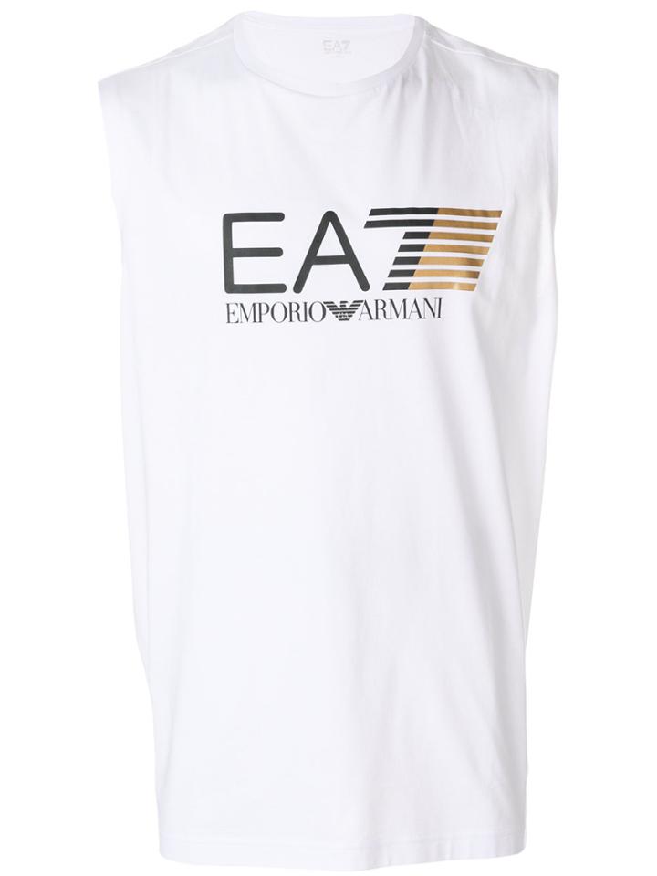 Ea7 Emporio Armani Logo Muscle Top - White