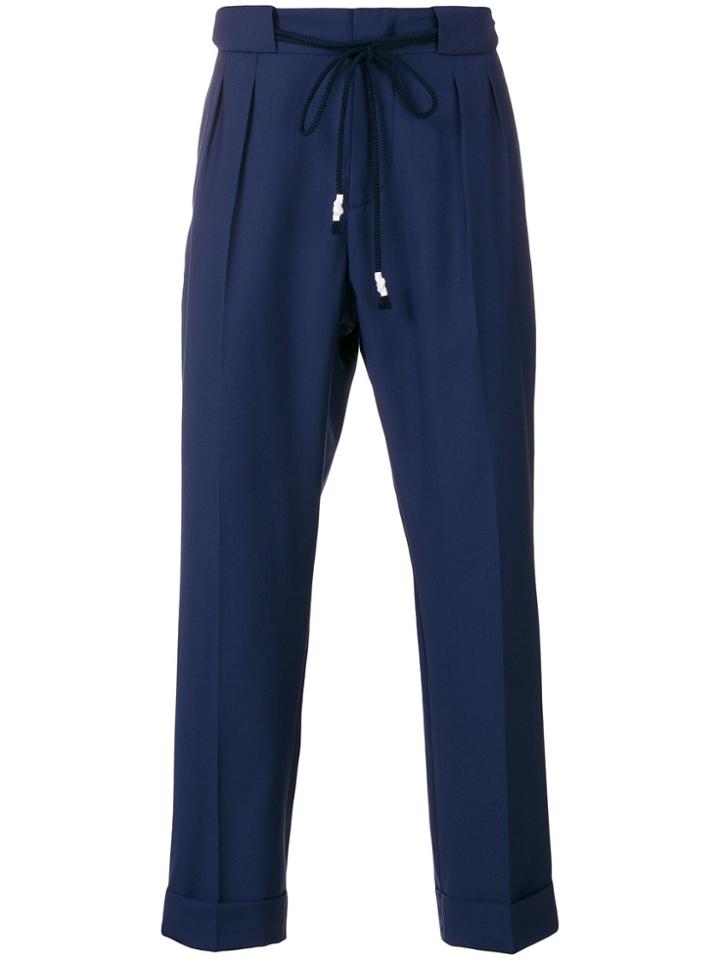 Pence Drawstring Straight-leg Trousers - Blue