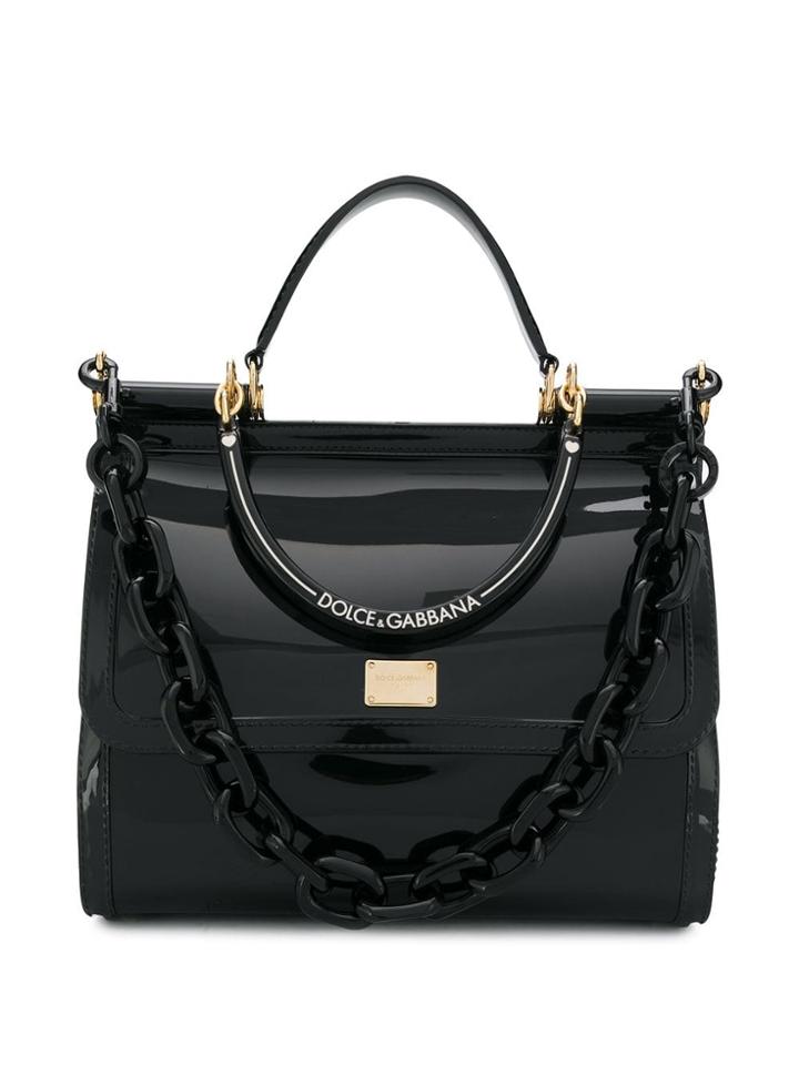 Dolce & Gabbana Patent Leather Tote - Black