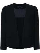 Yigal Azrouel - Pleated Cropped Blazer - Women - Polyester - 10, Black, Polyester