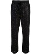 Oscar De La Renta Paillette-embellished Floral-print Sweater - Black