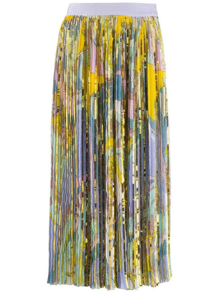Emilio Pucci Sequinned Printed Skirt - Yellow
