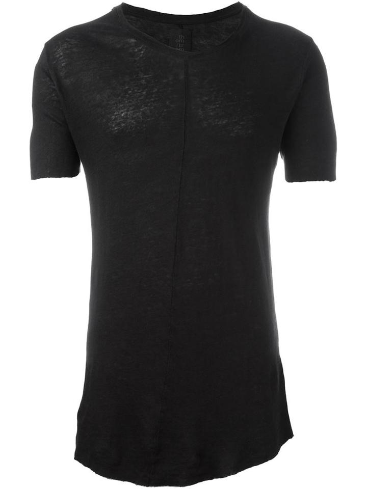 Thom Krom Raw Edge T-shirt, Men's, Size: Xxl, Black, Linen/flax