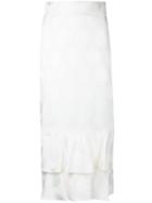 Tatuna Nikolaishvili Flared Hem Pencil Skirt, Women's, Size: Medium, White, Silk