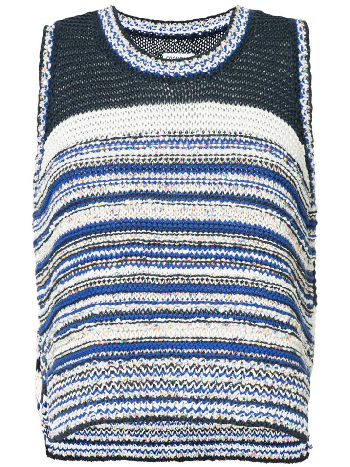 Coohem Melange Knit Sleeveless Pullover - Blue