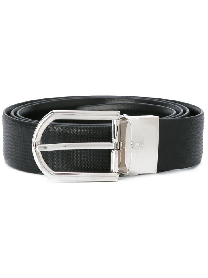 Ermenegildo Zegna - Embossed Belt - Men - Calf Leather - 110, Black, Calf Leather