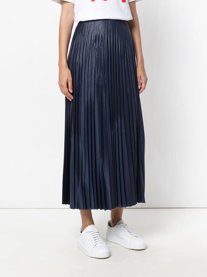 Golden Goose Deluxe Brand - Midi Pleated Skirt - Women - Polyester - M, Blue, Polyester