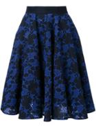 Mikio Sakabe Floral Embroidered Pleated Skirt