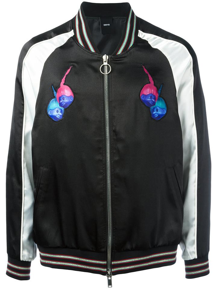 D.gnak Souvenir Bomber Jacket, Men's, Size: 50, Black, Polyester