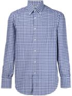 Brunello Cucinelli Checked Shirt, Men's, Size: Xxl, Blue, Cotton