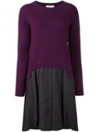 Carven 2-in-1 Sweater Dress, Women's, Size: Small, Pink/purple, Wool