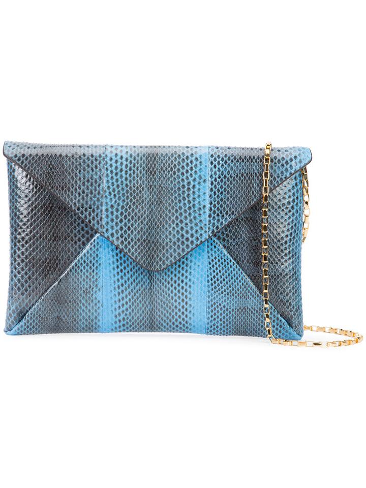 Michael Kors Envelope Clutch, Women's, Blue, Snake Skin/leather