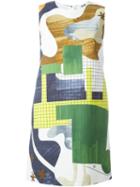 Msgm Abstract Print Mini Dress, Women's, Size: 40, Cotton/linen/flax