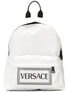 Versace Logo Backpack - White