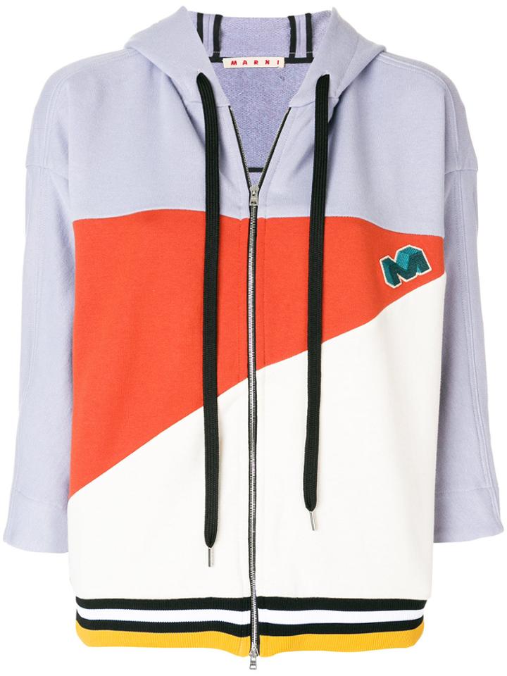 Marni Geometric Panel Hoodie - Pink & Purple
