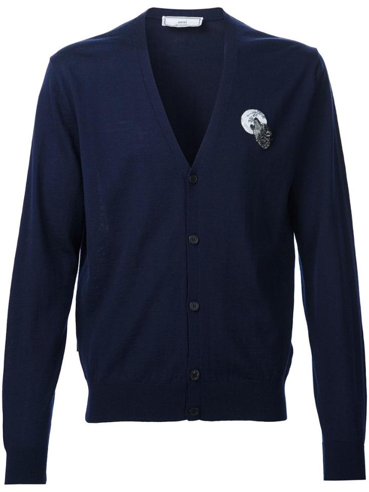 Ami Alexandre Mattiussi Wolf Patch Cardigan - Blue