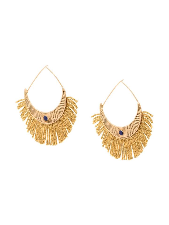 Aurelie Bidermann Fringe Detail Earrings - Yellow & Orange