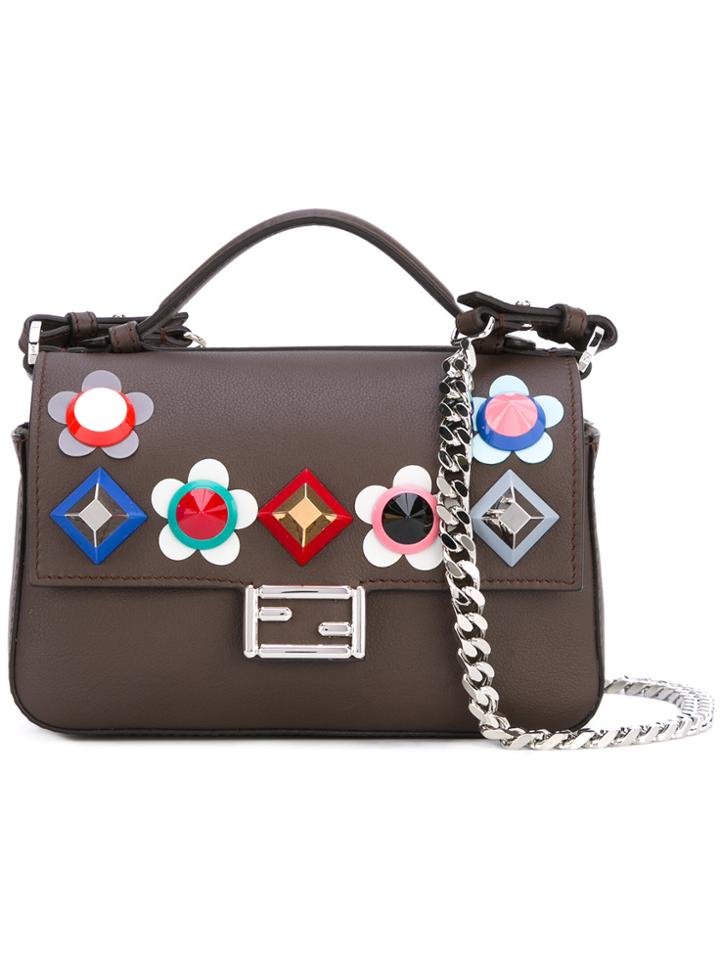 Fendi Double Pouch Floral Bag - Nude & Neutrals